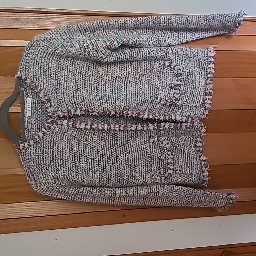 Sioni Rainbow Tweed Top Clasp Jacket NWOT